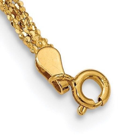 Leslie's 14K Polished and Textured 3 Strand Necklace - Picture 3 of 5